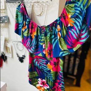 Fashion nova tropical bodysuit NEW never used